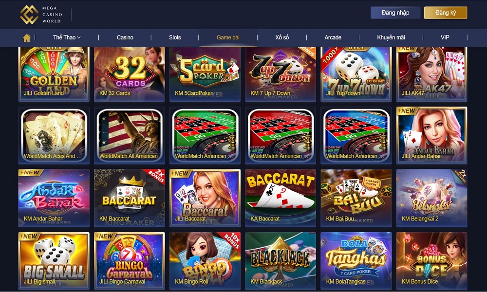 Các game cá cược khác tại Mega Casino
